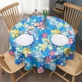 thumbnail image 3 of Pioneer Flower Floral Print Pattern Round Tablecloth 60"x60",Wrinkle Wipeable Table Cloth for Kitchen Dining Room Picnic Patio Party, 3 of 6