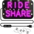 thumbnail image 5 of Ends Tonight, LED Car Windshield Sign 7.5x4.5”, Customizable Text Display with Suction Cups,Waterproof Ride Sharing Light for Drivers Customer Favorite | Plastic, Blue, Angeler, 5 of 8