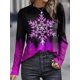 thumbnail image 1 of Camiseta para mujer, sudadera navideña de Papá Noel feo, cuadros de leopardo, estampado de copa de vino, manga larga, fiesta, Navidad, ajuste Regular, pintura, 1 of 4