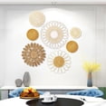 thumbnail image 6 of Wall Decor Wall Crafts Unique Rattan Woven Wall Hanging Wall Art Wall Ornaments for Tea Room Living Room Hallway Restaurants Dining Rooms 7 Pieces, 6 of 9