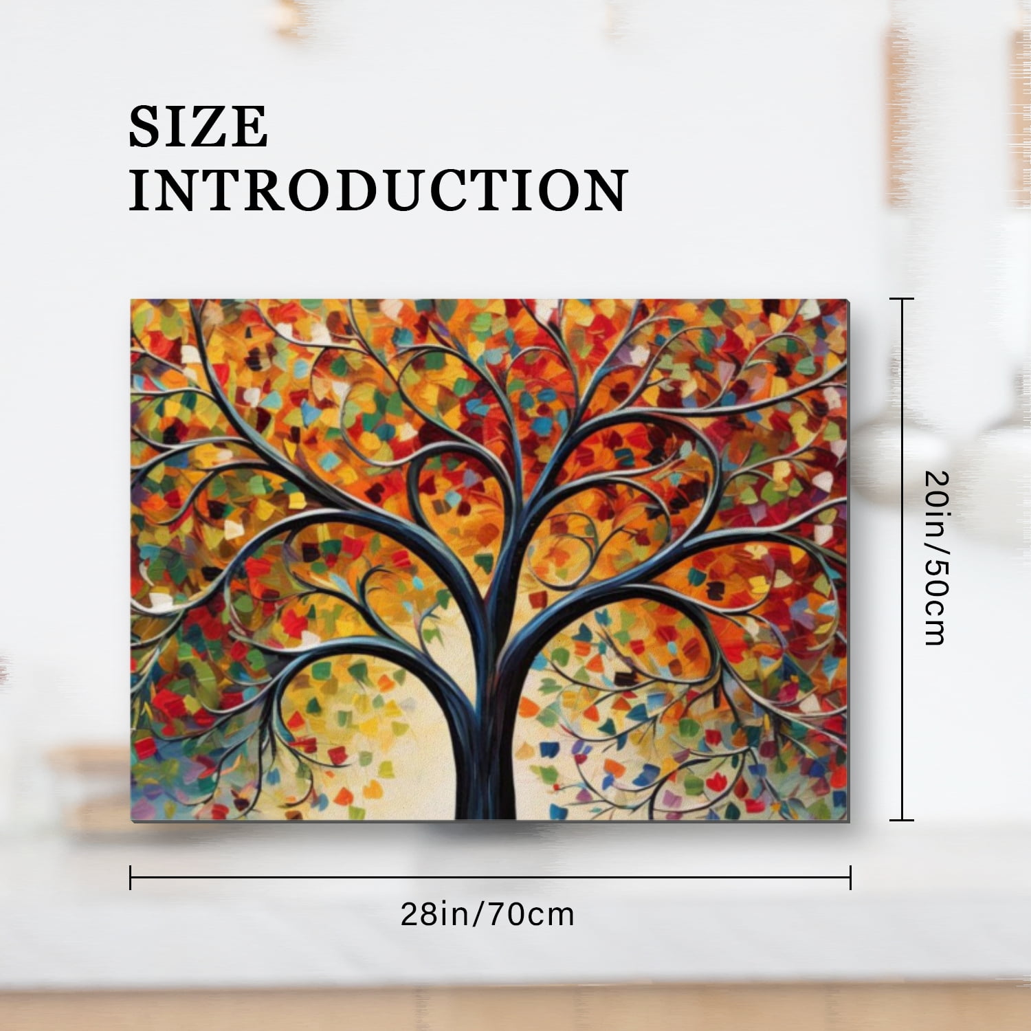 Stove Top Cover For Gas Stove, Abstract Tree of Life Non-Slip Heat Resistant Ceramic Stovetop Cover, Washable Foldable Decorative Mats for Kitchen RV (28×20 Inch)