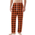 thumbnail image 4 of Fabrcox Plaid Flannel Pj Pants for Men Big and Tall M-Xxl Xxxl Wide Leg Pj Bottoms with Pockets Winter Warm Casual Drawstring Sleepwear Pants Saffron XL, 4 of 6