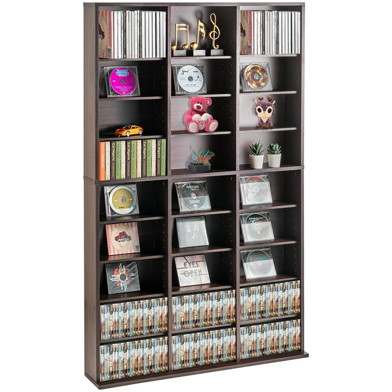 SKYSHALO Media Organizer Cabinet, 9-Tier DVD Rack for 756 CDs