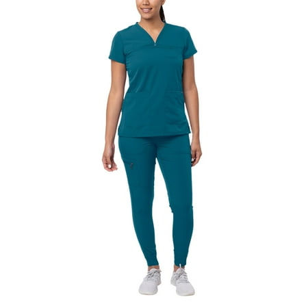 

Adar Pro Movement Booster Scrub Set For Women - Sweetheart V-Neck Scrub Top & Yoga Jogger Scrub Pants