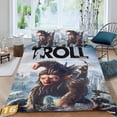 thumbnail image 2 of Troll y Yo Conjunto de sábanas temático, trío de piezas, cómodo y amigable con la piel, diseño único, regalo de decoración para el hogar para familiares, amigos y fans,173cm *218cm, 2 of 6
