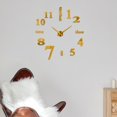 thumbnail image 3 of Reloj de pared moderno, reloj digital, adhesivo decorativo, sin marco, acrílico, silencioso, bricolaje oro pequeño, 3 of 9