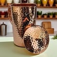 thumbnail image 2 of Ananya Fashion and Crafts Hub Pure Copper Water Jug with Brass Knob Top 1.5 Litre (1500 ml) Hammered Ayurveda Health Benefits Pitcher, 2 of 5