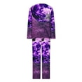 thumbnail image 5 of WFJCJPAF 2025 New Halloween Halloween Pajama Set,Women Fashion Non Positioning Printed Round Neck Long Sleeved Long Pants Sets,Halloween Pajamas Women - Purple XL, 5 of 6