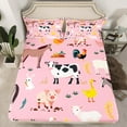 thumbnail image 2 of jejeloiu Cute Milk Cow Bed Sheets,Kawaii Animal Pig King Sheets,Rustic Farmhouse Cabin Sheet Set,Microfiber Bedroom Decor,4 Pieces, 2 of 7