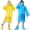 Blue+yellow, variant on 2 Pack Raincoats for Kids, Reusable Rain Ponchos with Hood and Sleeves Children Waterproof Rain Coats for Boys and Girls, Blue and Yellow