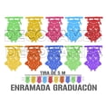 thumbnail image 1 of Papel picado Graduacion | Guirnaldas | enramado | 5 tiras de 5 metros | diseño de buho graduado con colores vibrantes | decoración de papel picado (Plastico), 1 of 4