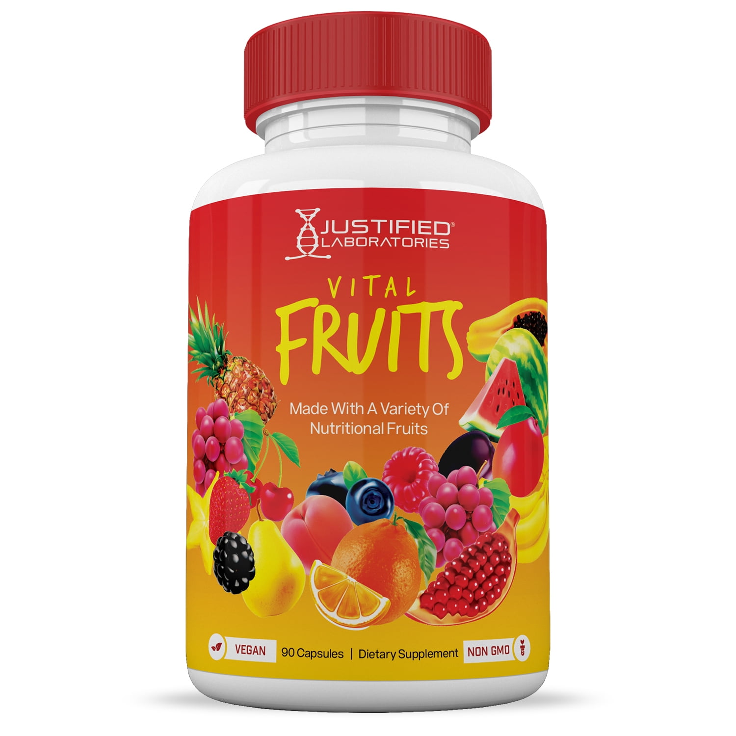 Vital Fruits and Veggies Supplement Whole Food Red & Green Superfoods Non GMO Vegan Friendly 90 Veggies Capsules Per Bottle 4 Bottles