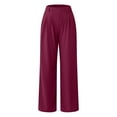 thumbnail image 6 of zaveiop Womens Casual Summer Solid Color Pocket Straight Loose Pants (Z4-RD3, S), 6 of 9