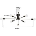 thumbnail image 3 of Garwarm Modern Sputnik Chandelier 8-Light Industrial Ceiling Lights Fixture 38" Black Semi Flush Mount Ceiling Light with E26 Base Sputnik Lights Fixture for Dining Room Bedroom, 3 of 15