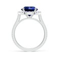 thumbnail image 2 of ANGARA Lab Grown 4.5 Ct Blue Sapphire Halo Ring with Diamonds for Women in 925 Sterling Silver (Size-10mm) | September Birthstone, Anniversary, Jewelry Gift for Women | Lab-Grown Blue Sapphire Ring, 2 of 8