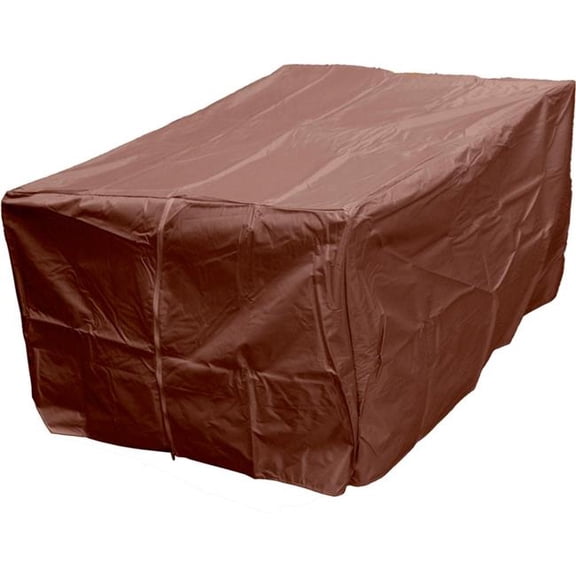 Hiland Heavy Duty Rectangular Firepit Cover in Mocha