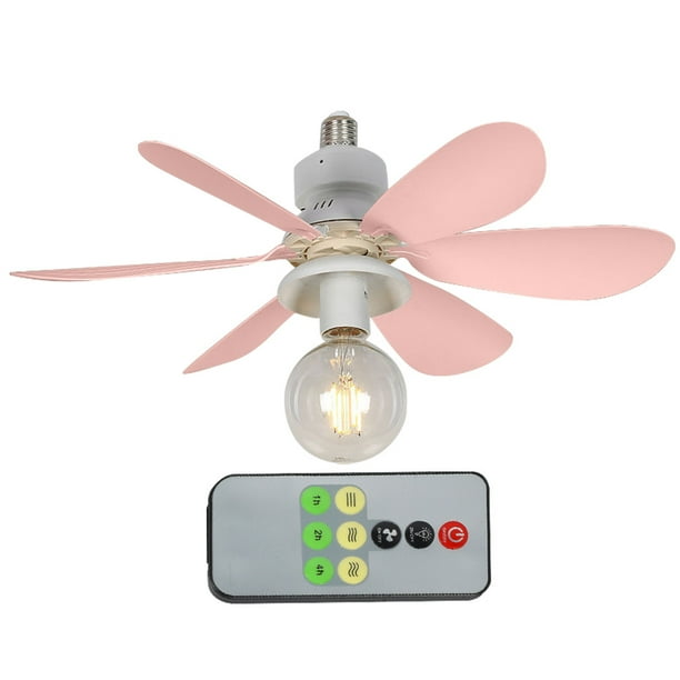 Ventilador de techo Lámpara LED E27 Base 42cm E27 Socket Fan Luz LED Bombilla LED Ventilador de techo