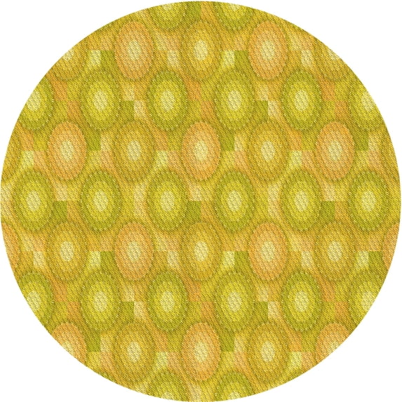 Ahgly Company Indoor Round Patterned Rubber Ducky Yellow Area Rugs, 4' Round