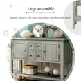thumbnail image 6 of 46"x15"x34" Console Table with 4 Storage Drawers, Wood Buffet Sideboard Desk with 2 Cabinets and Bottom Shelf, Retro Wood Console Table Storage Cabinet for Dining Room Entryway, Antique Gray,L2470, 6 of 11