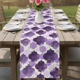 thumbnail image 4 of Purple Moroccan Table Runner, Abstract Gradient Gold Purple Geometric Cotton Linen Kitchen Table Decoration Washable Dining Tabletop Runners for Home Party Decor 13x90 Inches, 4 of 9