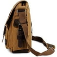 thumbnail image 2 of YAZI  Vintage Military Leather Canvas Laptop Bag Messenger Bags Medium, 2 of 14