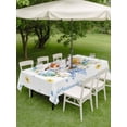 thumbnail image 3 of Easter Rabbits Eggs Outdoor Tablecloth - 54x80 Inch Rectangle Dining Table Cover, Watercolor Floral Daisy Bunny Bow Spring Waterproof Outdoor Table Cloth with Umbrella Hole & Zipper for Picnic/Patio, 3 of 7