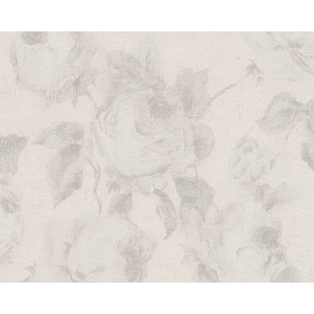 Burlesque Bohème - Papier Peint Classique Texturé Romantique Élégant Blanc Rouleau