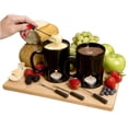 thumbnail image 1 of Juego de fondue Evelots para chocolate, queso y dulces (paquete de 2). Mini tazas de cerámica para fondue con 4 tenedores y 8 velas, ideal para citas, cumpleaños y bodas., 1 of 5