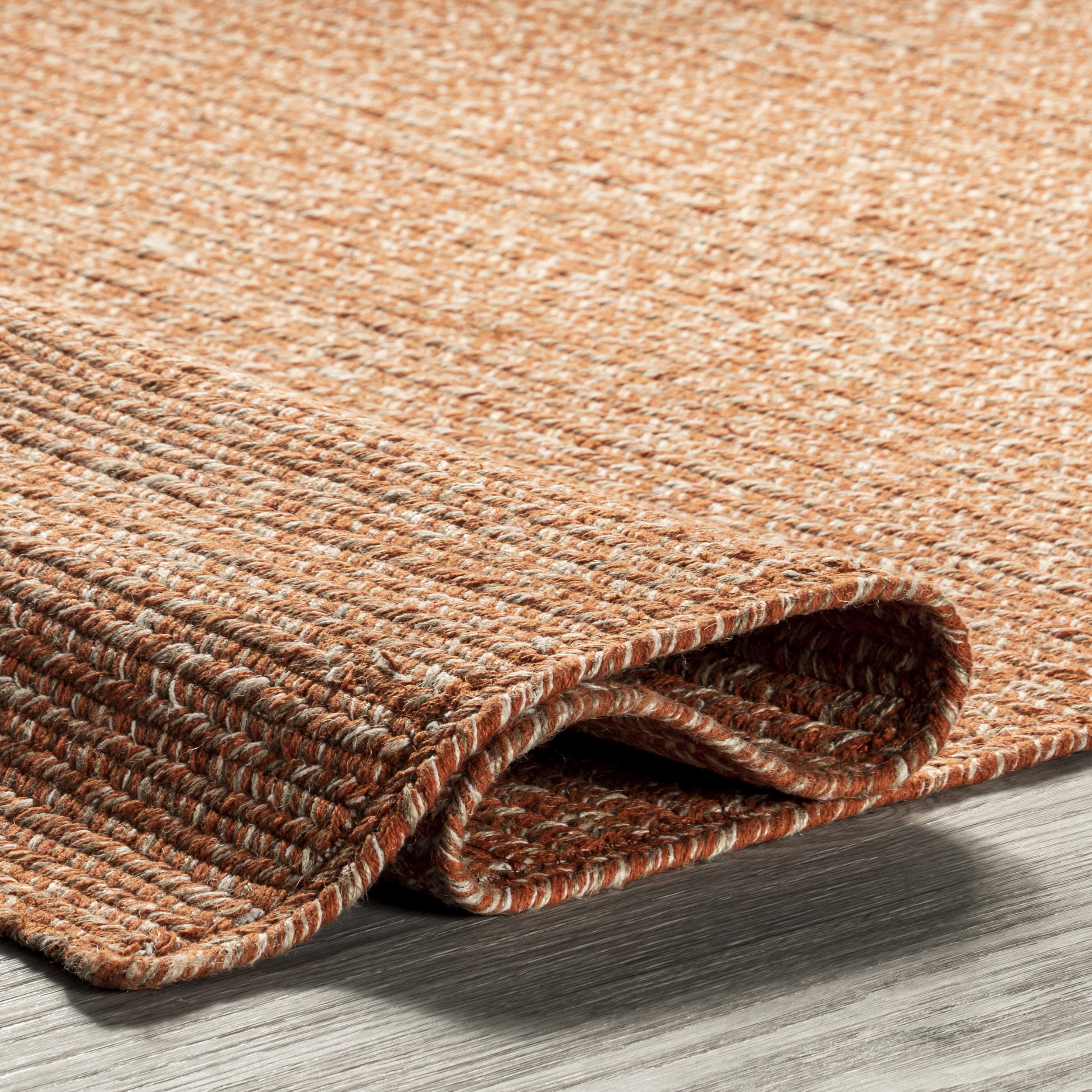 nuLOOM Elvira Casual  Braided Cotton Area Rug, 8' x 10', Orange
