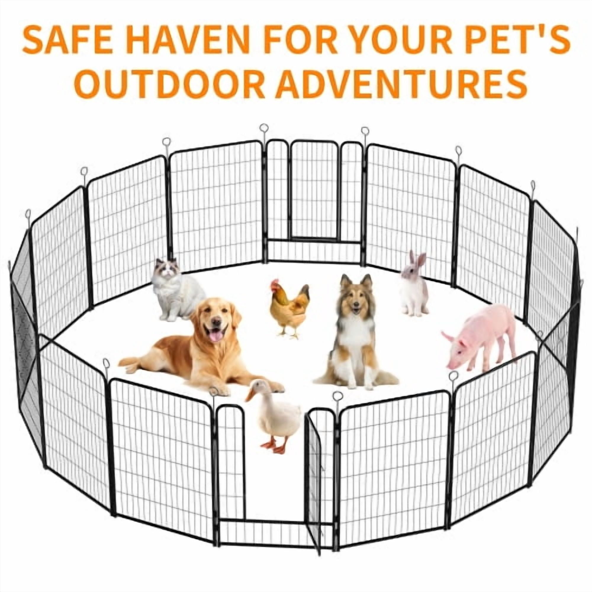 Unleashed Dog Playpen for Indoor, Yard, RV Camping, 40 inch 16 Panels for Medium and Large Dogs│Patented