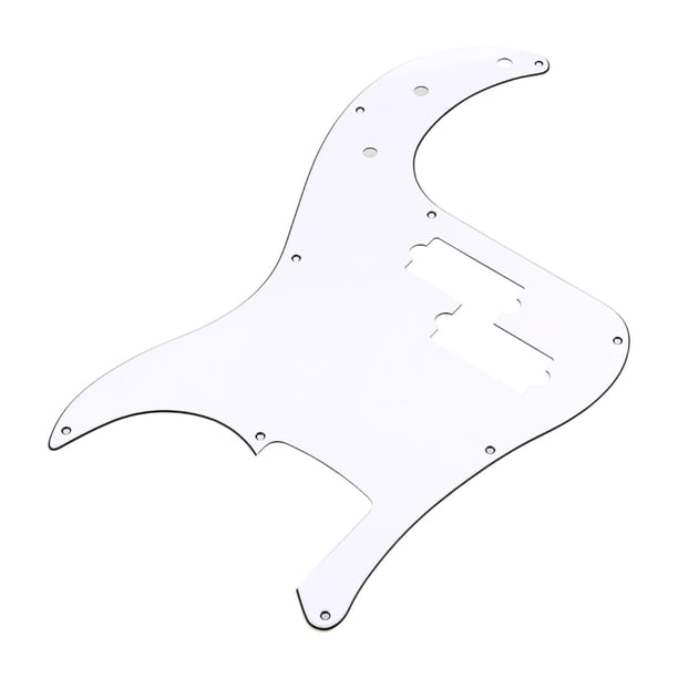 Placa protectora para golpeador de guitarra con orificio para pastilla, repuesto de reparación portátil Blanco