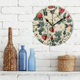 thumbnail image 3 of Yayeee 10" Wall Clock Battery Operated Quartz Round Silent Non-Ticking Home Decor, Small Strawberry Pattern, 3 of 6