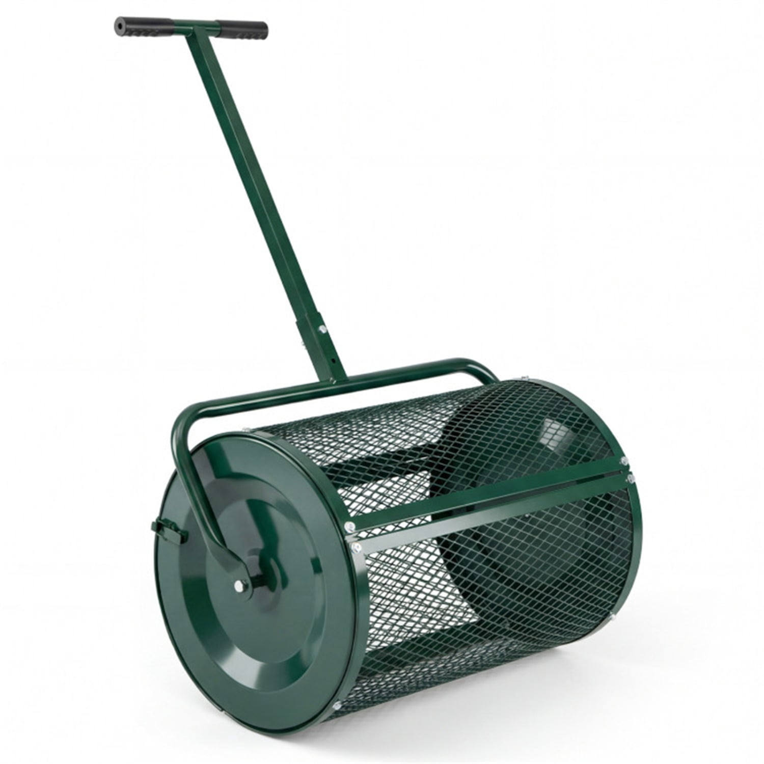 27"×16" Lawn Fertilizer Spreader with Diamond Mesh Clump-Free Garden Compost Spreader