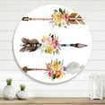 thumbnail image 1 of Designart - Ethnic Feathers and Flowers On Native Arrows II - Bohemian & Eclectic Metal Circle Wall Art, 1 of 5