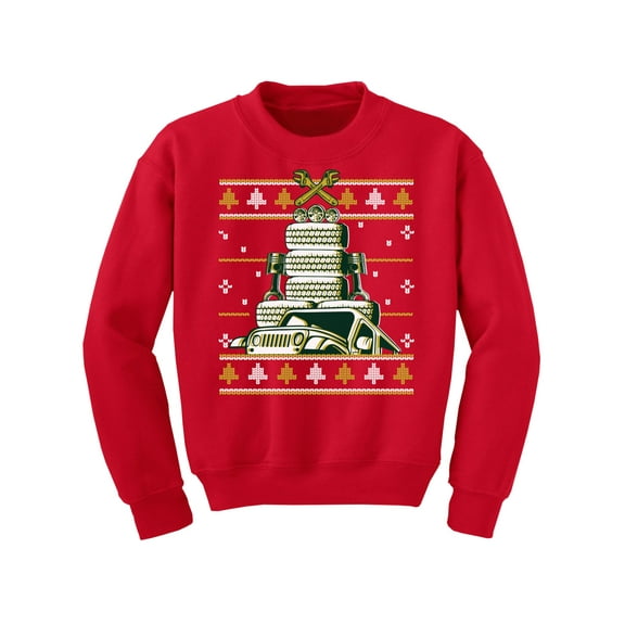 Awkward Styles Christmas Sweater for Boys Girls Kids Youth Auto Xmas Tree Sweatshirt