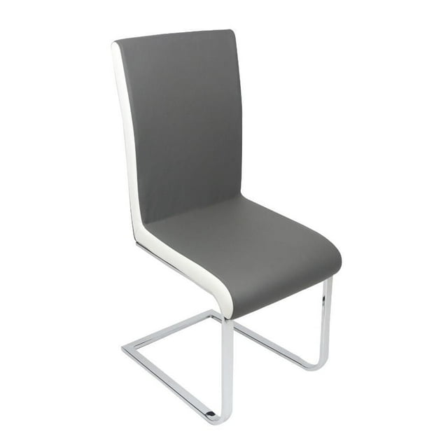 Chaise de salle à manger canadienne Anne gris et blanc (Ensemble de 2)
