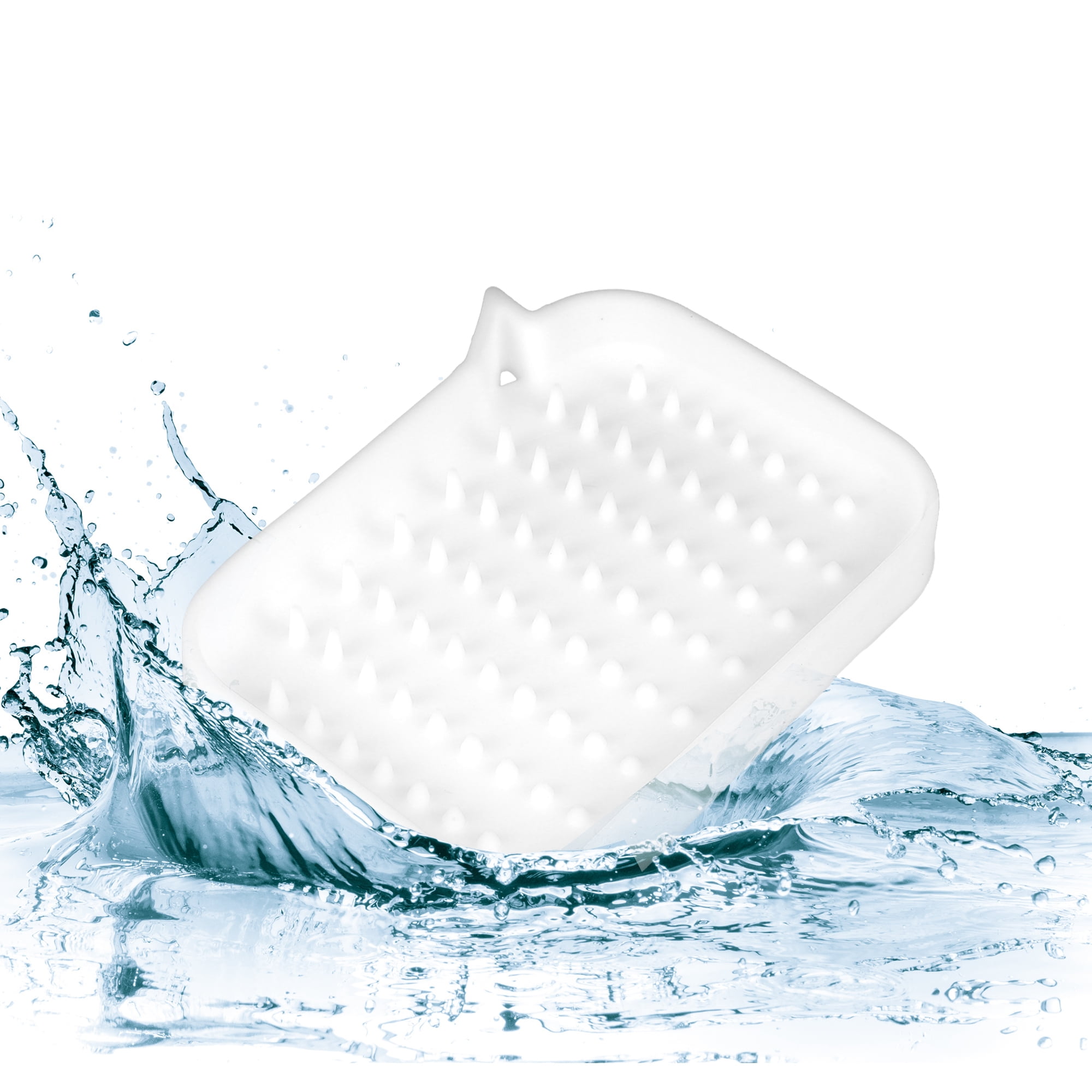 Unique Bargains Soap Dish Soap Cleaning Storage Home Bathroom Kitchen Silicone White 2 Pcs
