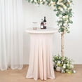 thumbnail image 6 of Efavormart Blush / Rose Gold Round Spandex Cocktail Table Cover With Natural Wavy Drapes - Perfect for Wedding, Party, Indoor & Outdoor Events, Holiday Parties, Showers, Corporate Affairs, Banquet, 6 of 11