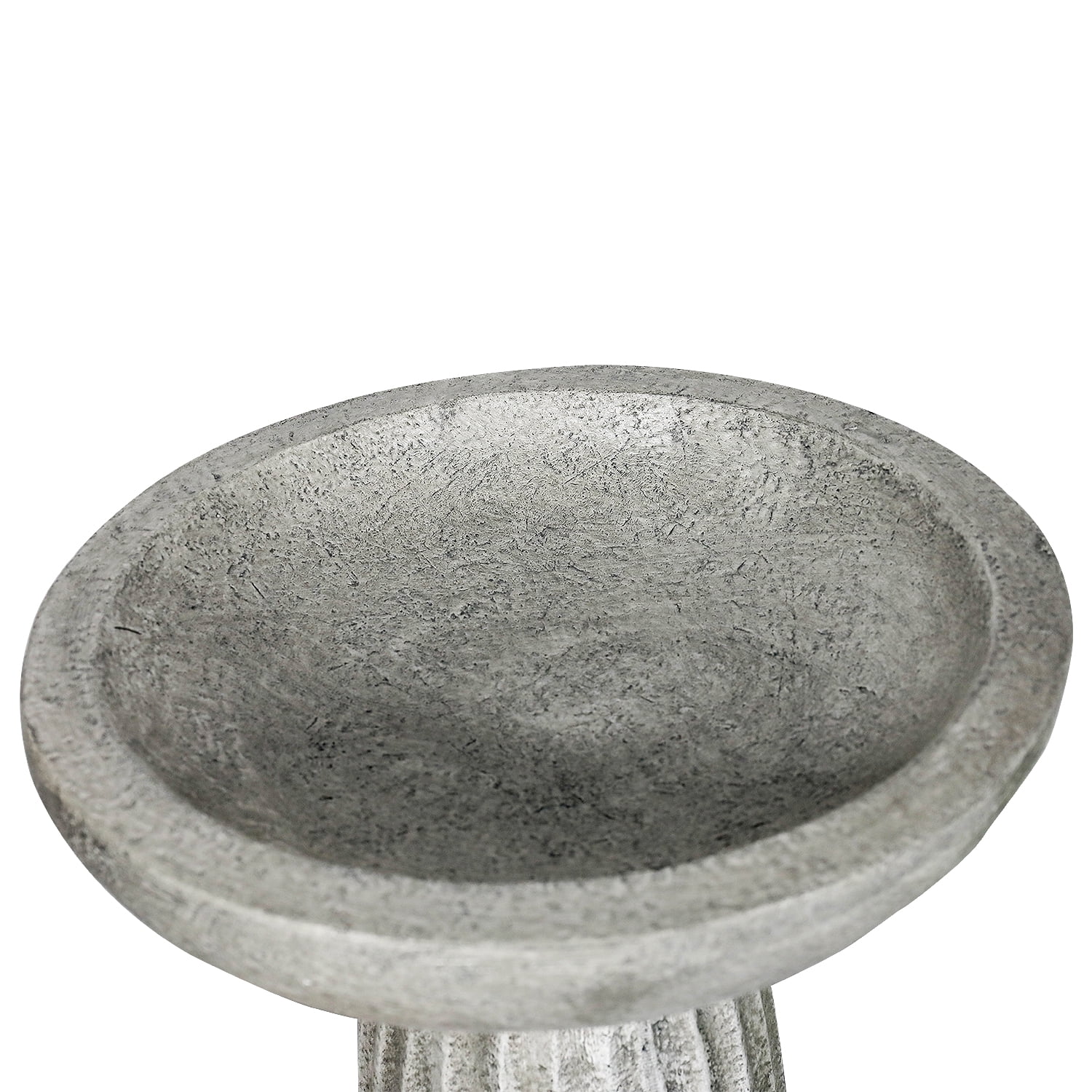 24.4" Tall Outdoor Concrete Bird Bath – Stone-Look Pedestal Birdbath for Garden, Lawn, Yard, and Backyard Décor