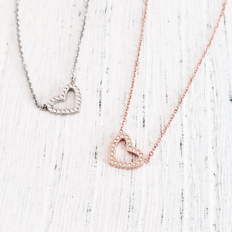 Necklace Heart Pendant Valentines Gift for Her, Girlfriend, Special Bond  Message