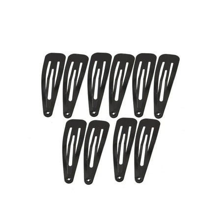 Unique Bargains 10 x Black Metal DIY Hairstyle Hair Clips Hairclips 67mm x