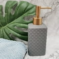 thumbnail image 5 of Gold Soap Dispenser, Ceramic Lotion Pump Bottle with Refined and Vintage Emboss, Home Decoration for Bathroom or Kitchen (White), 5 of 15