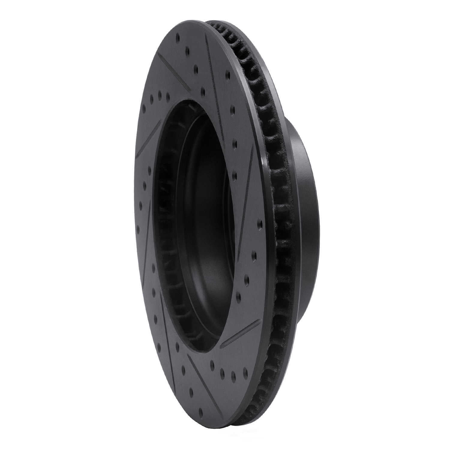 Dynamic Friction Company 633-02028L DFC Brake Rotor - Drilled And Slotted - Black