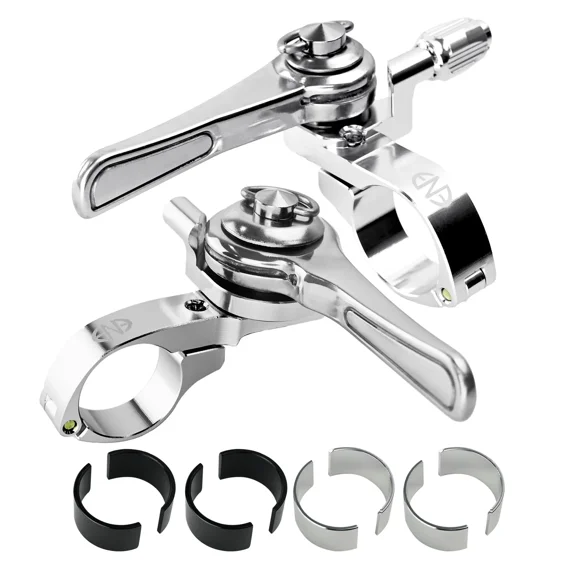 DIA-COMPE ENE CICLO Thumb Shifter Set – 2/3×11-Speed (Front and Rear, Silver), DP3173