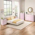 thumbnail image 5 of UBesGoo 6 Drawer Wood Dresser for Bedroom, Chest of Drawers, Storage Organization Unit for Clothing, Pink, 5 of 14