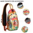 thumbnail image 3 of Rustic Sling Bag Boho Floral Lightweight Crossbody Backpack for City Walks and Gym Sessions, 3 of 6
