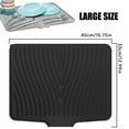 thumbnail image 2 of Haxmnou Silicone Dish Draining Mat with Drain Lip, Eco Friendly Dish Drying Mat Kitchen Counter Anti-Skid and Heat Insulation Pad, Hygienic Absorbent, Sturdy Compact Easy to Clean Tray, 2 of 7