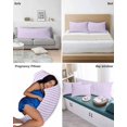 thumbnail image 6 of Purple White Stripe Pillow Covers King Size 2 Pack, Modern Minimalist Geometric Striped Soft Bed Throw Pillowcases Breathable Cooling Long Lumbar Body Pillow Sham Cover for Bed Sofa 20''x36'', 6 of 7