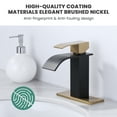 thumbnail image 2 of Wowow Waterfall Bathroom Faucet Gold and Black Faucet for Bathroom Sink Single Handle Mixer Tap Lavatory Vanity Faucet with Deck Plate, 1 or 3 Hole, 2 of 6