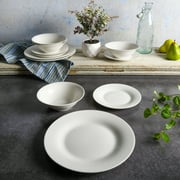 Gibson Home Everyday Round White Stoneware Dinnerware Set, 12-Piece